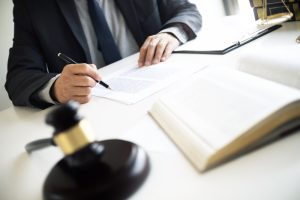 lawyer working at courtroom