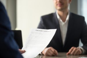 applicant holding employment agreement, considering work terms